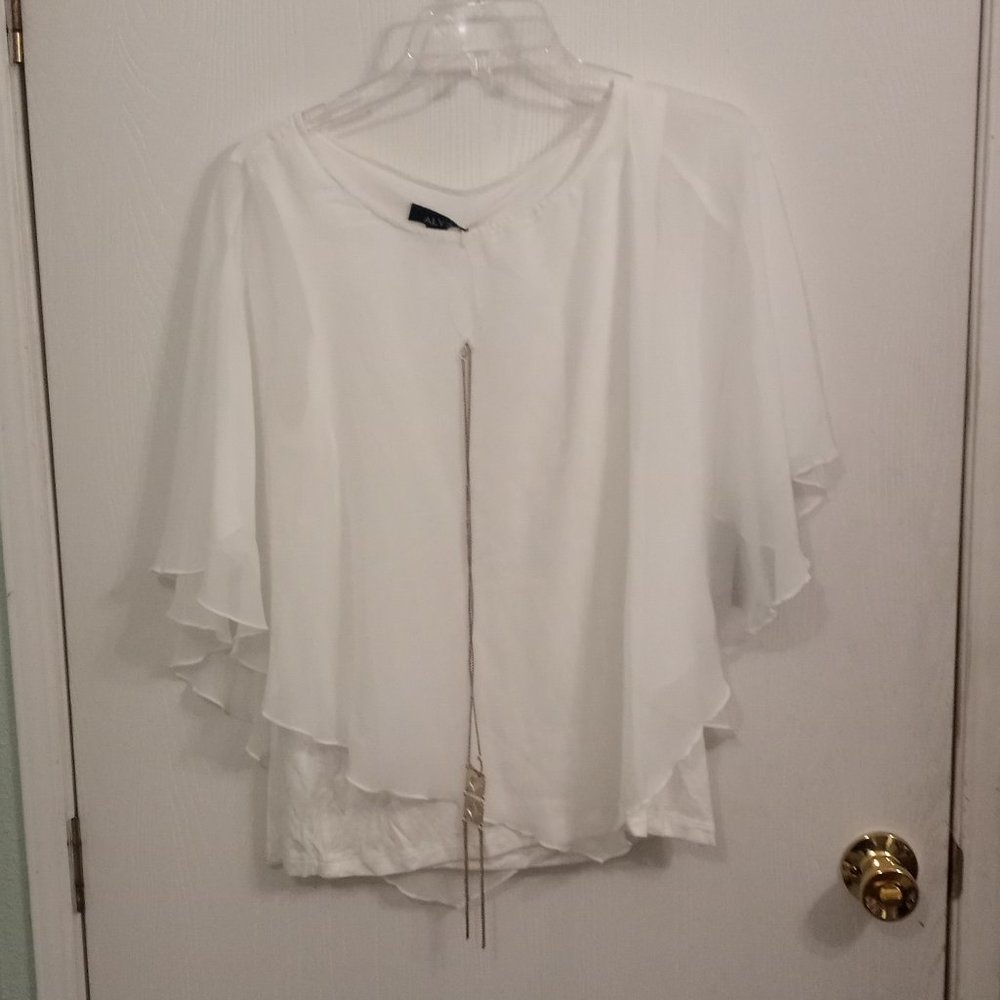 ALYX - NWT -Women's Summer Top W/Necklace - Cotton Tank Under Lacy Layer!